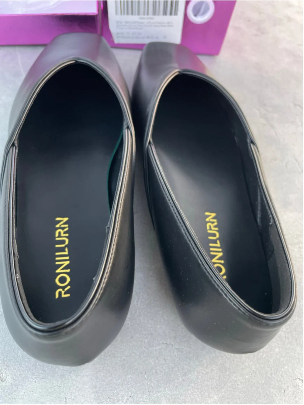 Women's RONILURN Black Square Toe Ballet Flats Size 8